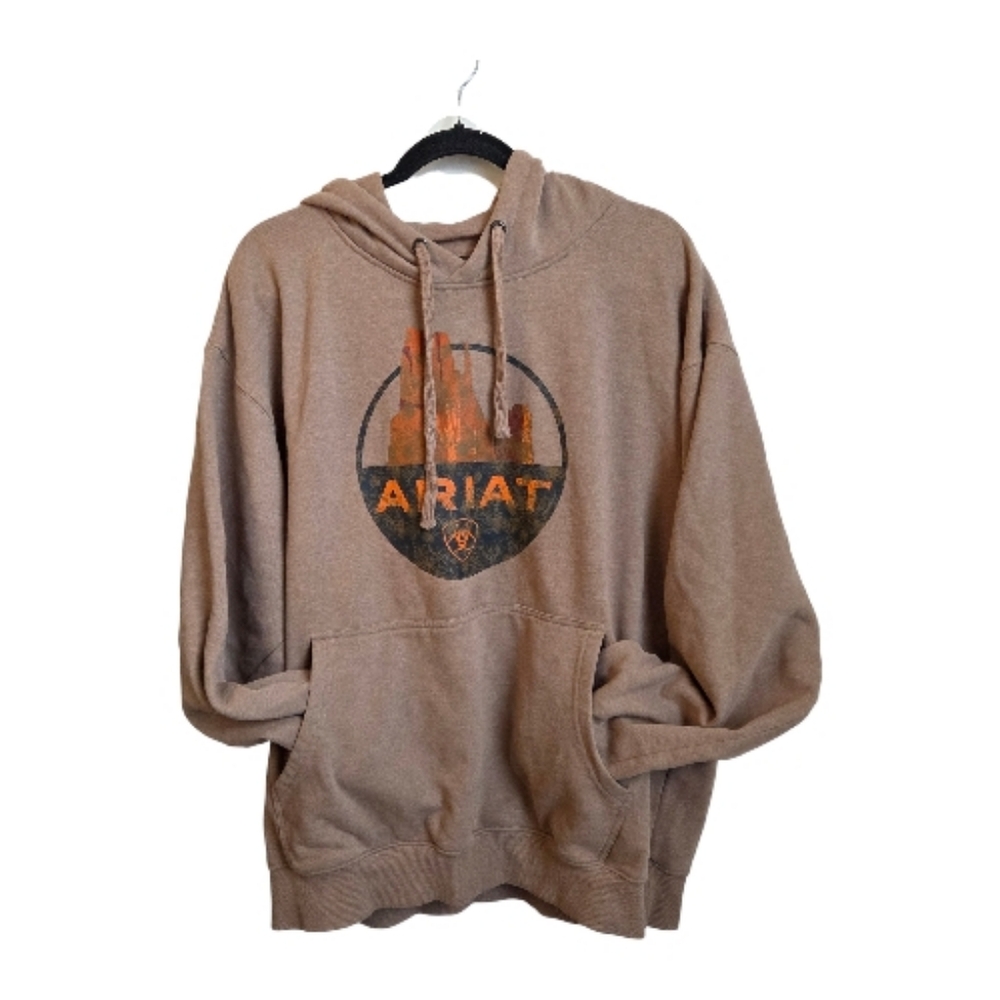 Ariat Men's Peak Desert Hoodie Dune Heather Size XL Cotton Blend